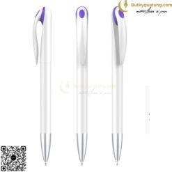 Bút bi nhựa nút bấm in logo V119 5