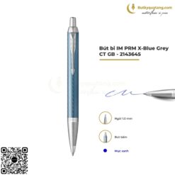 Bút Bi Cao Cấp Parker IM PRM X-Blue Grey CT GB-2143645 - Thép không gỉ (3026981436451)
