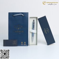 Bút Bi Cao Cấp Parker IM PRM X-Blue Grey CT GB-2143645 - Thép không gỉ (3026981436451) 9