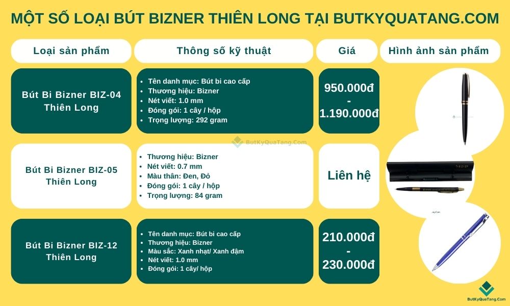 bút bizner thiên long