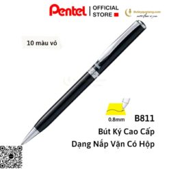 Bút Ký Cao Cấp Pentel B811 Ngòi 0.8mm Mực Xanh