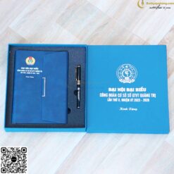 Set Quà Tặng Sổ Tay Bìa Còng + Bút GS101 In Logo