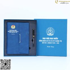 Set Quà Tặng Sổ Tay Bìa Còng + Bút GS101 In Logo