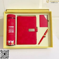 Set Quà Tặng Sổ + Bình + Bút Và NameCard GS117 In Logo
