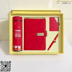 Set Quà Tặng Sổ + Bình + Bút Và NameCard GS117 In Logo