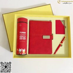 Set Quà Tặng Sổ + Bình + Bút Và NameCard GS117 In Logo
